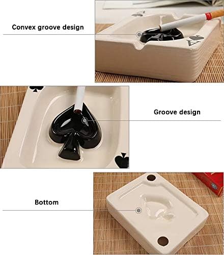 Creative Poker Ceramic Ashtray - Indoor Outdoor Use