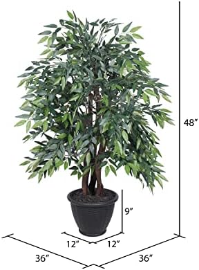 Vickerman 4 Foot Artificial Green Smilax Bush in Gray Container