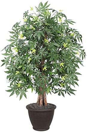 Vickerman 4 Foot Artificial Japanese Maple Bush with Decorative Container