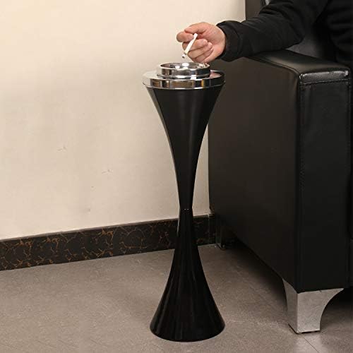 2 Pack Windproof Steel Standing Ashtray for Outdoor Use