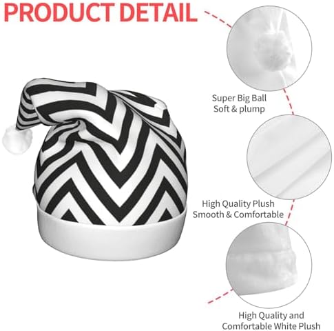 ZigZag Stripe Christmas Santa Hat Plush Light Up