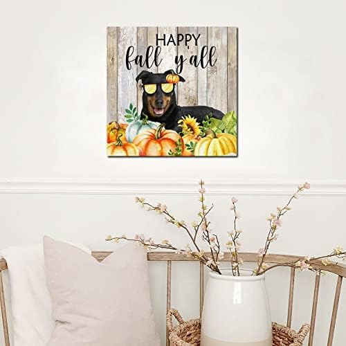 Thanksgiving Hello Fall Decor Wood Plaque 8x8in