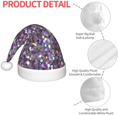 Sequin Pattern Christmas Santa Hat Small Size