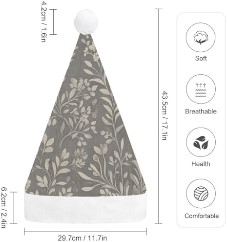 Santa Hat Soft Gray Christmas Party Hat Novelty Headwear