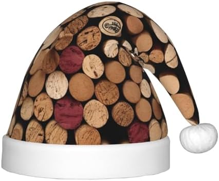 Neat Wine Cork Print Santa Hat Small Size
