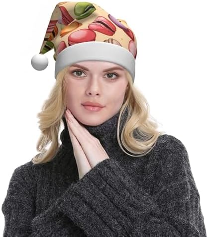 QINZHENG Personalized Santa Hat Velvet Plush Christmas Headwear