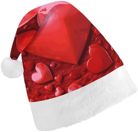 Christmas Santa Hat with Hearts for Adults