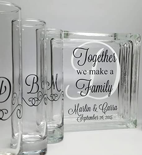 Glass Personalized Blended Family Sand Ceremony Set with Lid