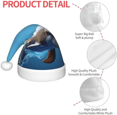 Unique 3D Dolphin Print Santa Hat Small Size