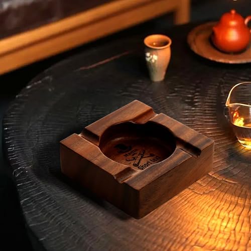 Personalized Wood Cigar Ashtray for Men