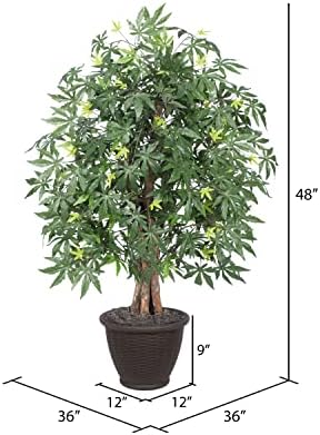 Vickerman 4 Foot Artificial Japanese Maple Bush with Decorative Container