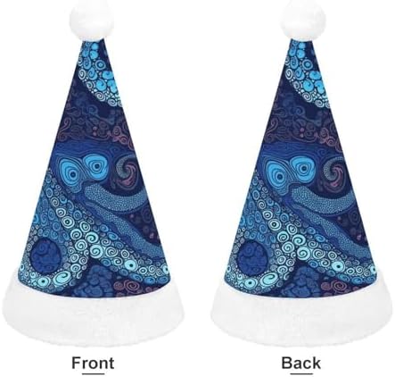 Christmas Santa Hat Blue Octopus Holiday Costume Headwear