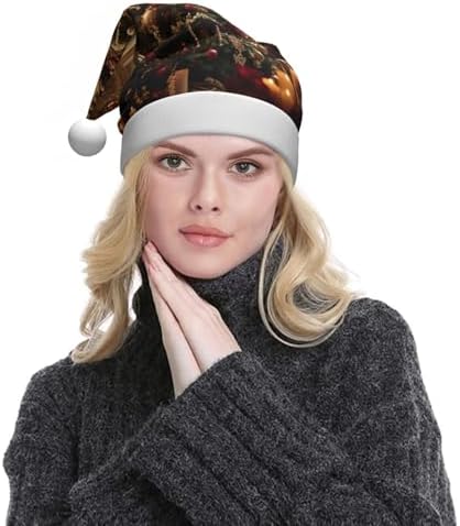 QINZHENG Personalized Santa Hat with Christmas Tree Print