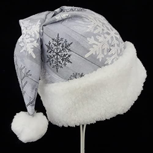 Gray Snowflake Santa Hat for Christmas Celebrations