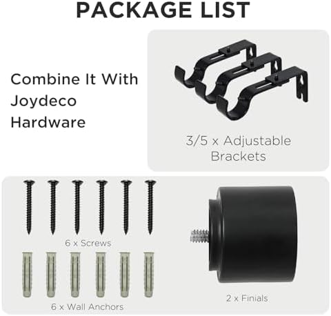 Joydeco Adjustable Curtain Rods 32-120 Inches