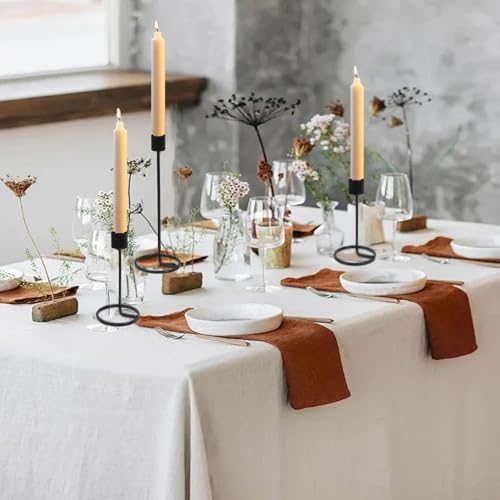 Black Brass Taper Candlestick Set of 6