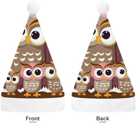 Santa Hat Owls Christmas Party Headwear for Adults