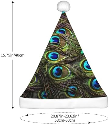 QINZHENG Peacock Print Santa Hat Christmas Gift for Women