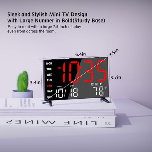 Haimiage Mirror Digital Alarm Clock with Dual Alarms and Temperature Display