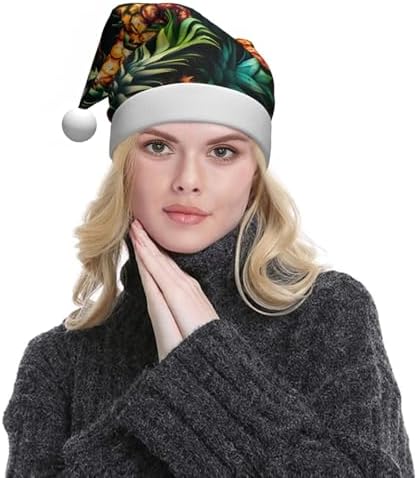 QinZheng Tropical Pineapple Santa Hat for Women Adult