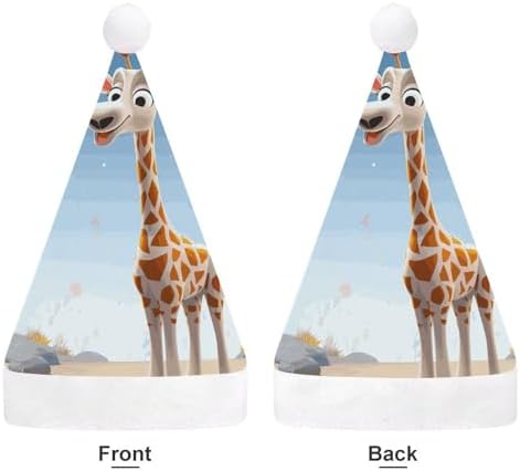NWGHM Christmas Cartoon Giraffe Santa Hat
