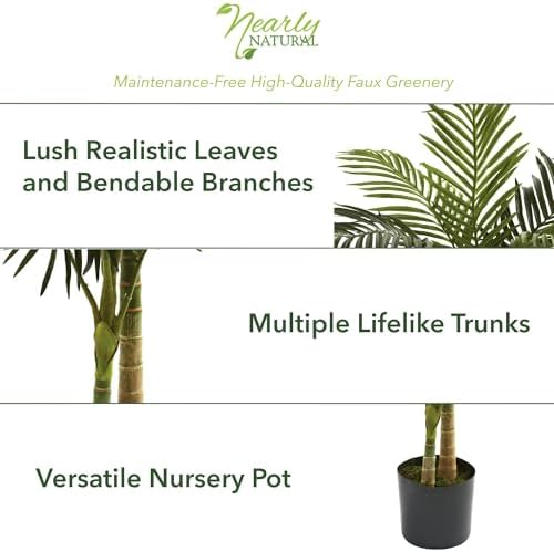 Nearly Natural 5ft Golden Cane Palm Artificial Tree