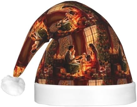 Merry Christmas Santa Hat Plush Light Up for Adults