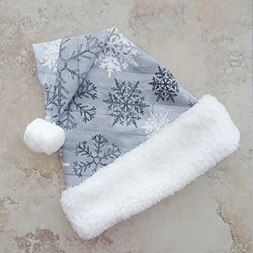 Gray Snowflake Santa Hat for Christmas Celebrations
