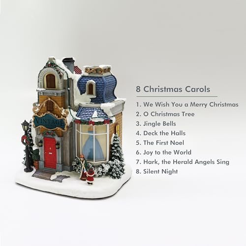 Moments In Time 106 Inch Polyresin Christmas Village with LED Lights and Music