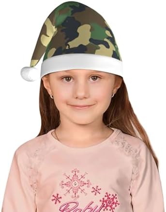 Green Military Camo Christmas Santa Hat Small Size