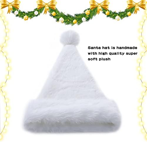 Tokforty Santa Hats for Adults Unisex Velvet Touch Winter Christmas Hats