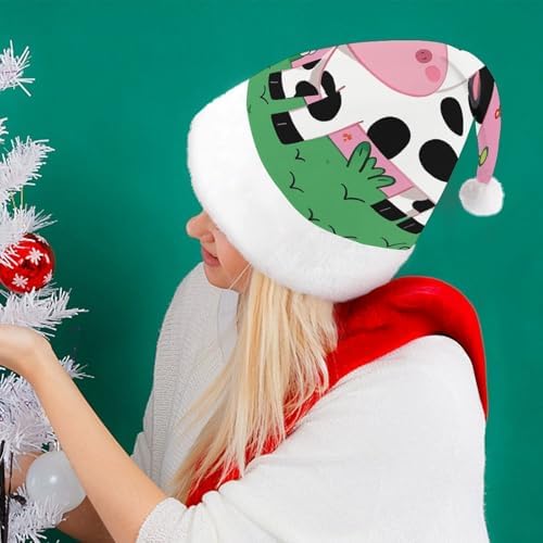 Santa Hat Cartoon Milk Cow Christmas Party Headwear