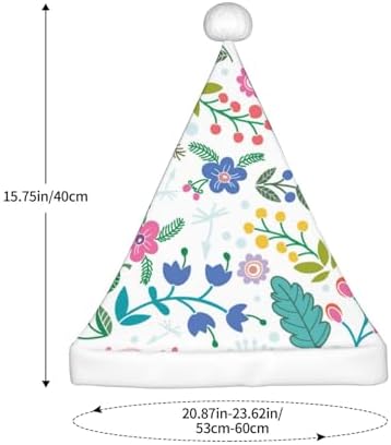QINZHENG Personalized Santa Hat with Doodle Flowers Print