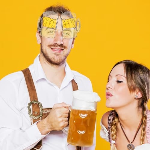 STOBOK 2pcs Beer Mug Eyeglasses Photo Booth Props