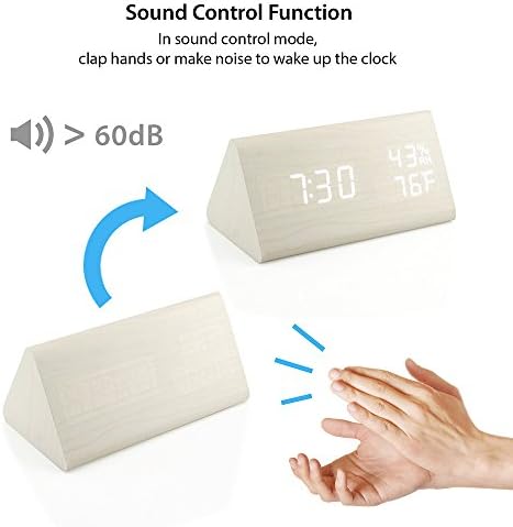 OCT17 Wooden Alarm Clock with Smart LED Display