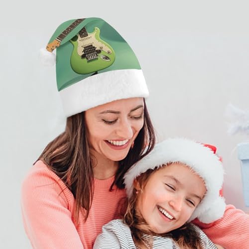 Santa Hat Music Green Christmas Guitar Party Hat