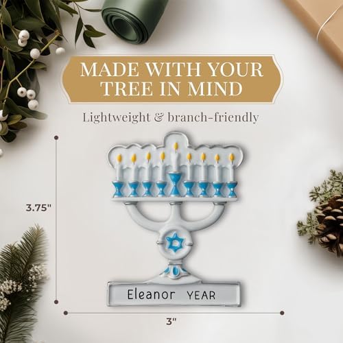 Personalized Menorah Ornament 2025 Custom Gift for Hanukkah