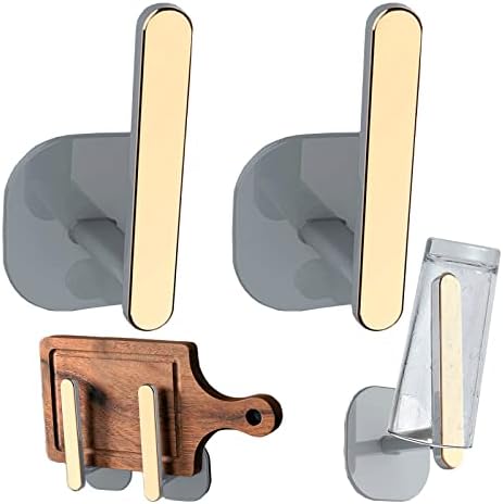 2PCS Gold Curtain Holders with Self Adhesive Hooks