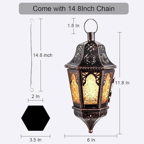 NEEDOMO Vintage Metal Candle Lantern with Chain