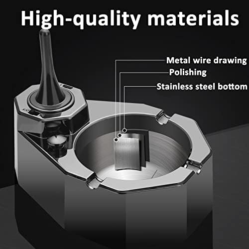 Stainless Steel Cigarette Ash Tray with Refillable Lighter