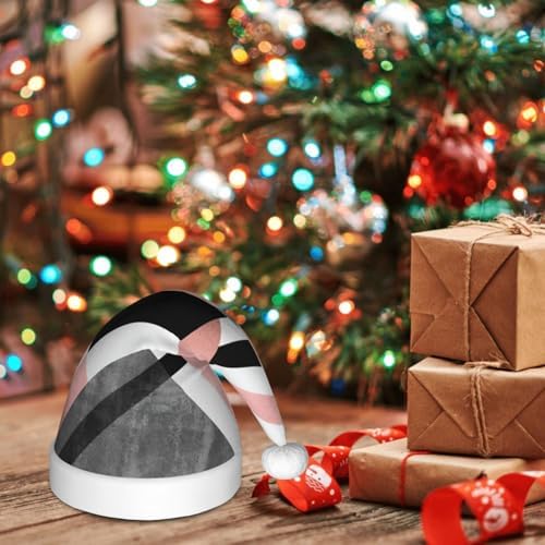 Abstract Triangle Striped Christmas Santa Hat Small Size