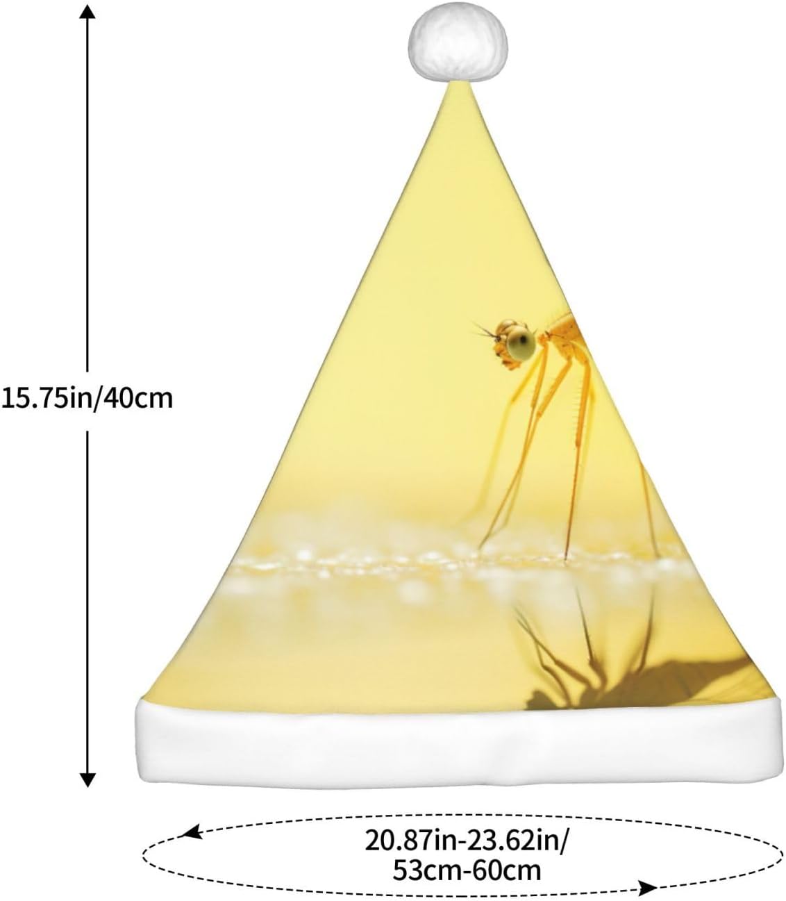 QINZHENG Yellow Dragonfly Santa Hat Christmas Party Gift for Women
