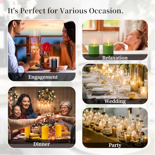 KONNI Navy Blue Pillar Candles Set of 3 3x4