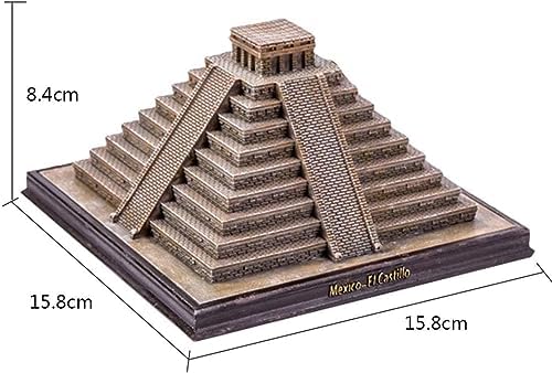 NUNETH Mayan Pyramid Resin Sculpture Gray
