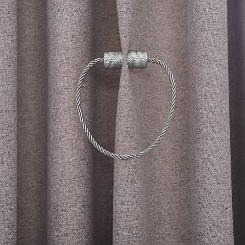 2 Pack Strong Magnetic Curtain Holdbacks - Grey