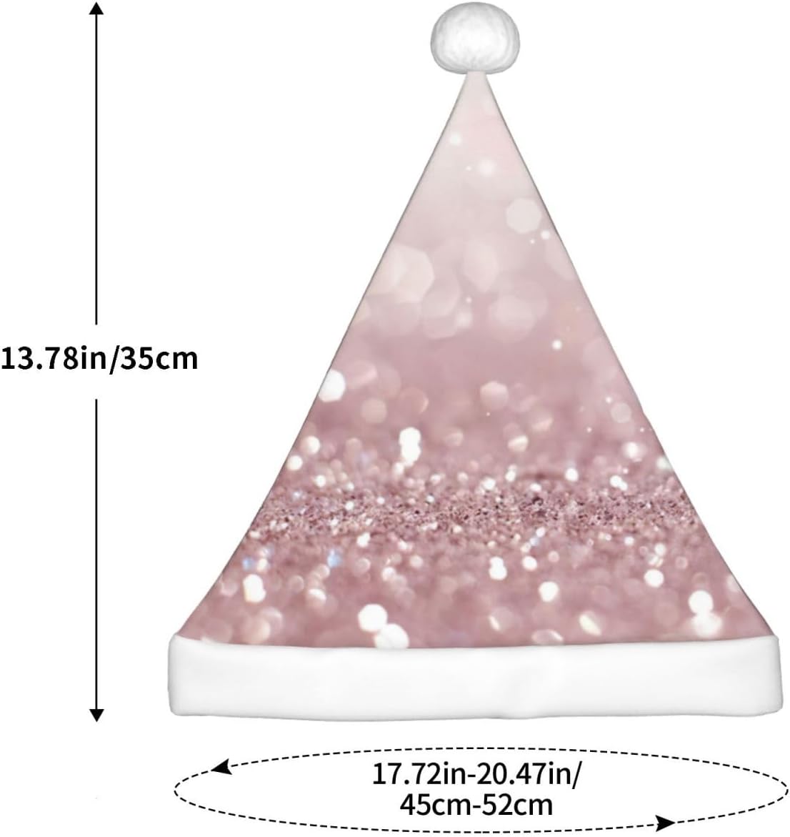 Pink Glitter Christmas Santa Hat Small Size for Party