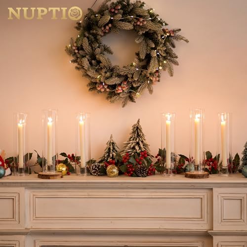 NUPTIO Windproof Hurricane Candle Holder Set 10 Pcs