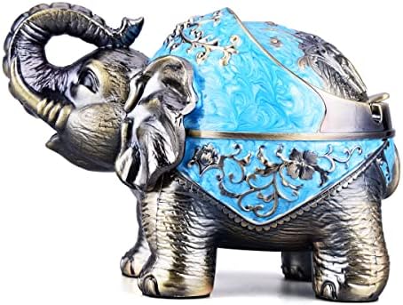 LAUYOO Stand Elephant Windproof Ashtray with Lid