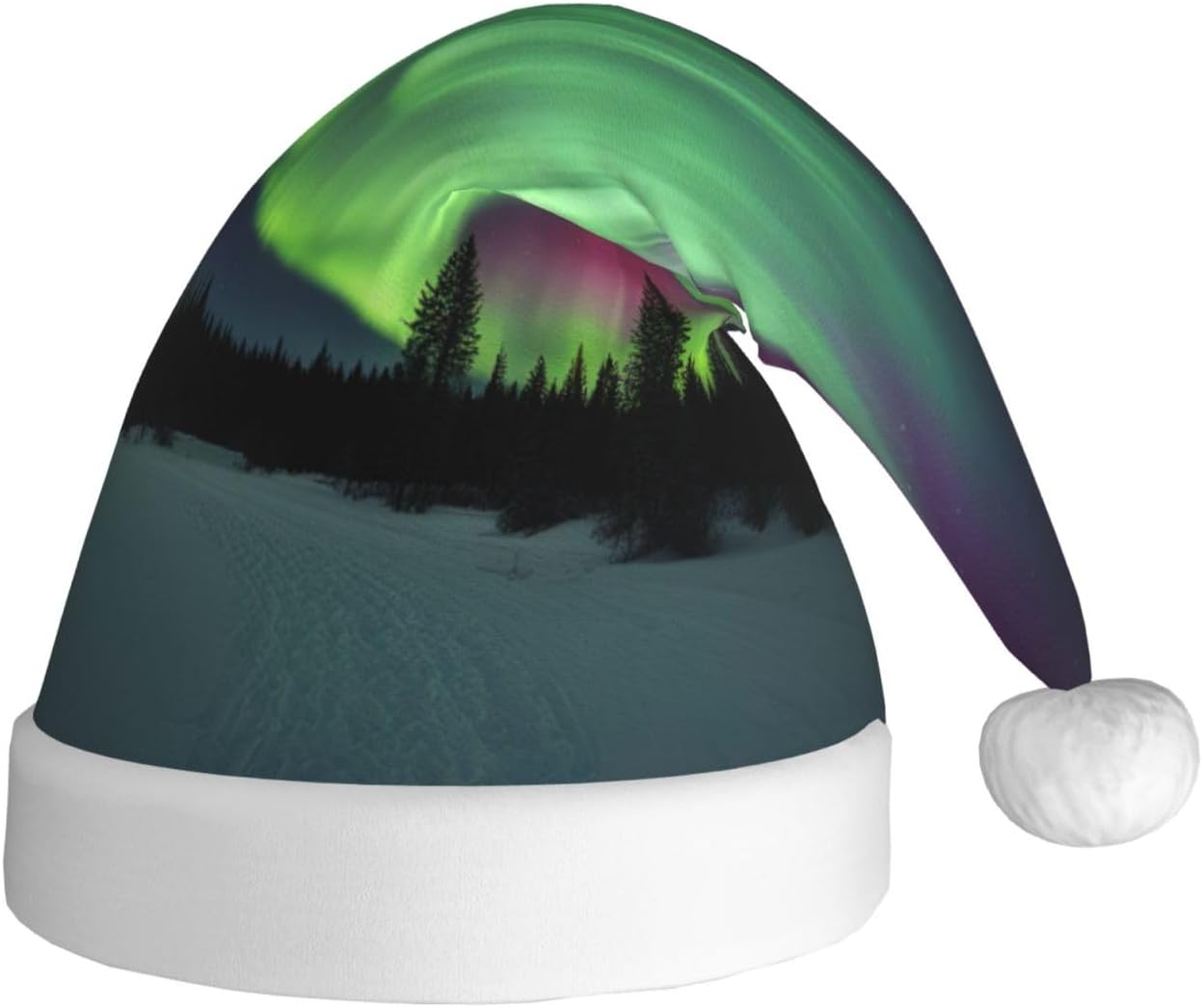 Personalized Santa Hat with Northern Lights Painting Print for Women