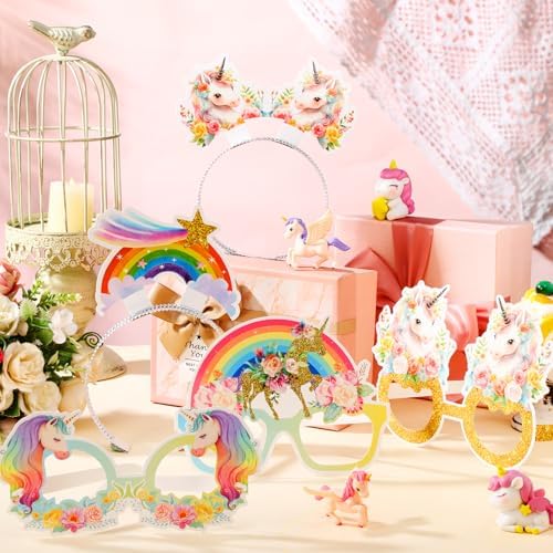 BBTO 24 Pcs Unicorn Party Headband Glasses